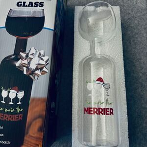 BigMouth Inc The More The Merrier Wine Bottle Glass Holds 750ml Full Bottle NIB